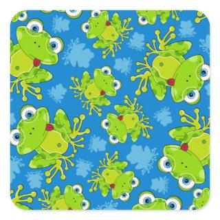 Cute Frog Patterned Sticker
