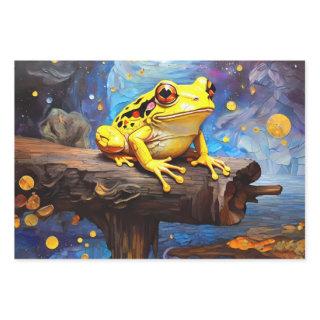 Cute frogs sitting on a pond on a sunny day  sheets