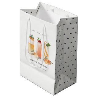 Cute Fruit Cocktail Blush Orange Any Age Birthday Medium Gift Bag