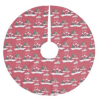 Cute Fun Christmas Falala Penguins  Brushed Polyester Tree Skirt