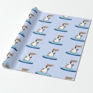 Cute Funny Cartoon Penguin Merry Christmas
