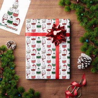 Cute Funny Christmas Cat Pattern