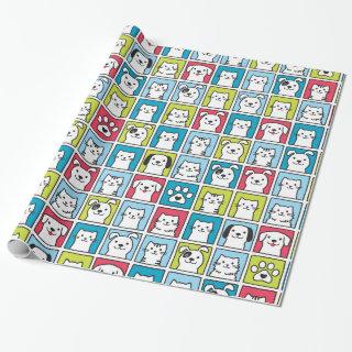 Cute, funny dogs & cats pattern