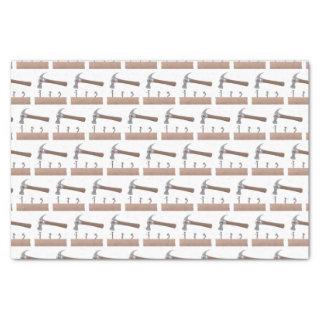 Cute, funny hammer and nails cartoon illustration tissue paper