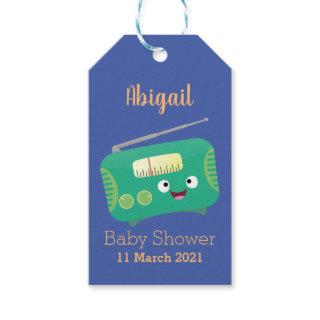 Cute funny happy retro radio cartoon  gift tags
