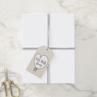 Cute Funny Heart Uplifting Character Get Well Soon Gift Tags