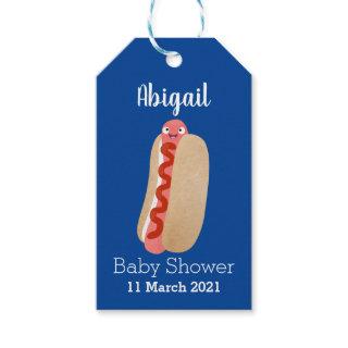 Cute funny hot dog Weiner cartoon  Gift Tags