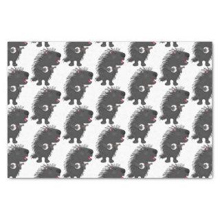 Cute funny porcupine playing banjo cartoon tissue paper