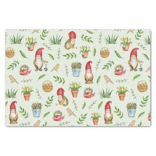 Cute Garden Gnomes, Flowers and Birds   Tissue Paper