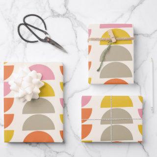Cute Geometric Pattern in Pink Yellow and Orange   Sheets
