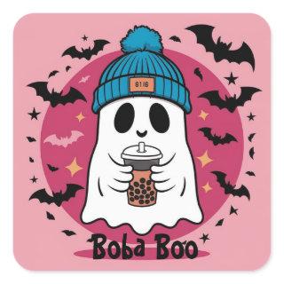 Cute Ghost Boba Boo pink Custom Sticker