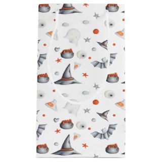 Cute ghosts and bats Halloween pattern Small Gift Bag