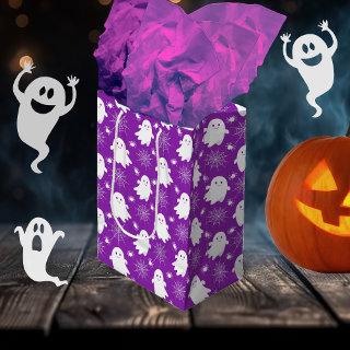 Cute Ghosts | Spiders | Spider Webs Halloween Medium Gift Bag