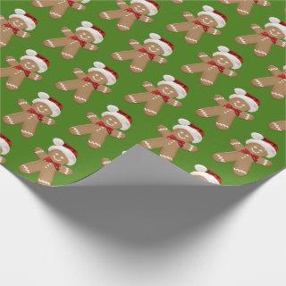cute gingerbread man with Santa hat