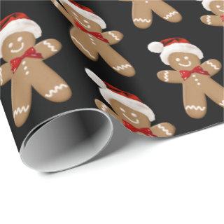 cute gingerbread man with Santa hat