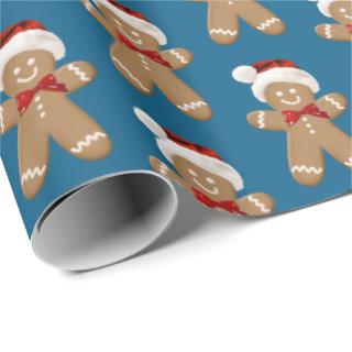 cute gingerbread man with Santa hat