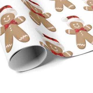 cute gingerbread man with Santa hat
