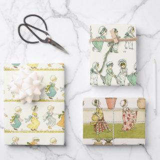 Cute Girls with Vintage Bonnets by Kate Greenaway   Sheets