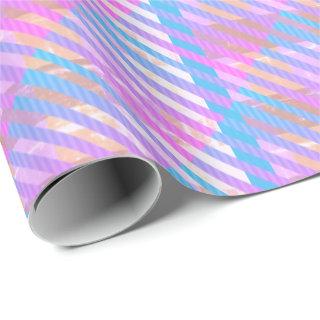 Cute Girly Pastel Plaid Rainbow Iridescent