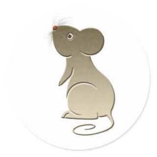 Cute Golden Mouse Classic Round Sticker