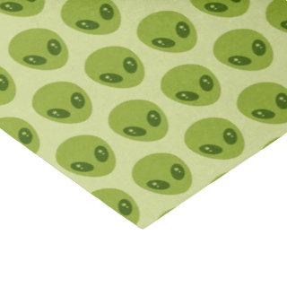 Cute Green Alien Heads Pattern Tissue Paper