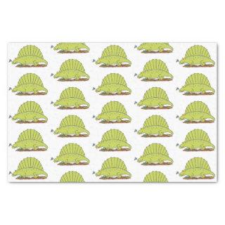 Cute green dimetrodon cartoon illustration tissue paper