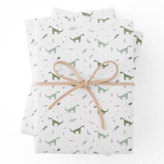 Cute Green Dinosaur Pattern  Sheets