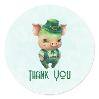 Cute Green Fairytale Pig in Fancy Attire Classic Round Sticker