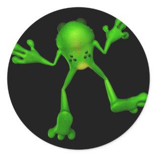 Cute Green Froggy Classic Round Sticker