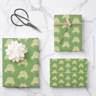 Cute Green Tree Frog - 3x transp pattern.  Sheets