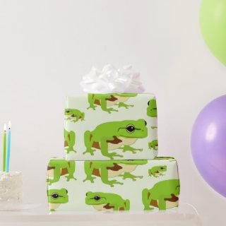 Cute Green Tree Frog Pattern