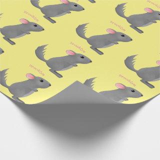 Cute grey chinchilla cartoon illustration