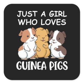 Cute Guinea Pig Gifts Girls Kawaii Guinea Pig Gift Square Sticker