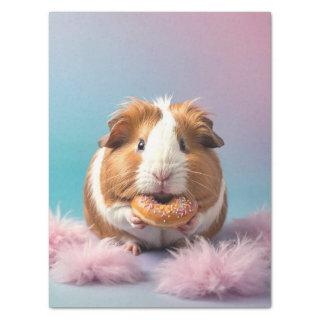 Cute Guinea Pig With Donut Pastel Gradient  Tissue Paper