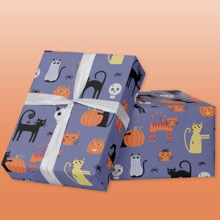 Cute Halloween Cat Spooky Purple