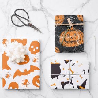 Cute Halloween Mixed Pattern Pumpkin Witch Bats  Sheets