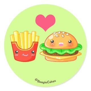Cute Hamburger & Fries Sticker