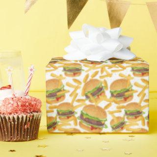 cute hamburgers and fries tiled party