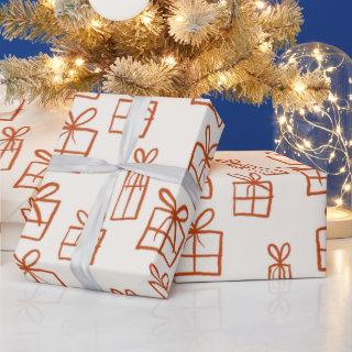 Cute Hand Drawn Christmas Gift Packages Pattern