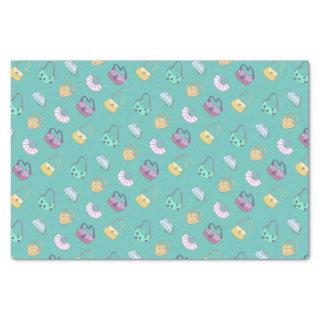 Cute Hand Drawn Handbags Doodles Pattern Teal Tissue Paper