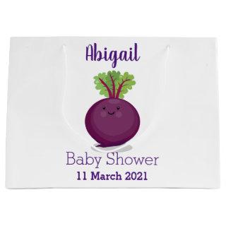 Cute happy beet root kitchen cartoon illustration large gift bag