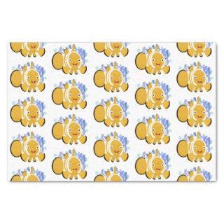 Cute happy clownfish anenome cartoon tissue paper