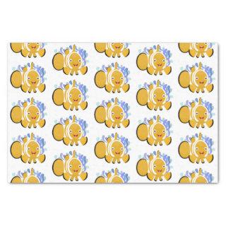 Cute happy clownfish anenome cartoon tissue paper