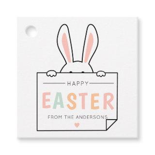 Cute Happy Easter Bunny Ears Easter Basket Favor Tags
