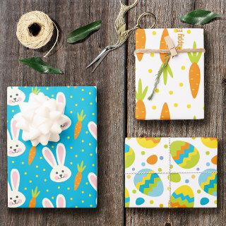 Cute Happy Easter Bunny Pattern with Kid Name  Sheets