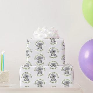 Cute happy koala personalized cartoon birthday