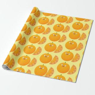 Cute happy orange citrus fruit cartoon