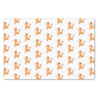 Cute happy orange dancing newt tissue paper