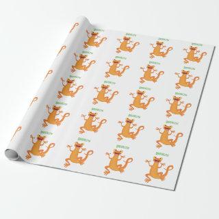 Cute happy orange dancing newt