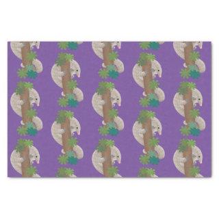 Cute happy pangolin anteater illustration tissue paper